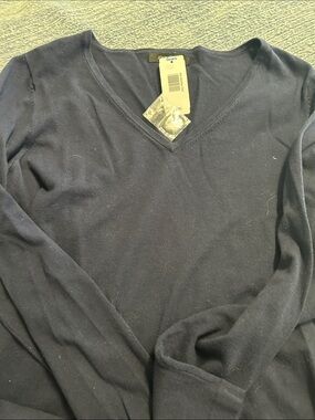 Sears Women's Dark Blue V-Neck Sweater